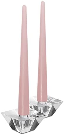 Hyoola Tall Taper Candles - 10 Hour Burn Time - 12 Light Pink