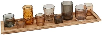 Elegant Brown Glass Votive Set