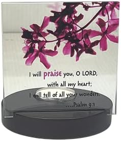 Healing Heartwarming Bible Verse Glass Plaque for Candles