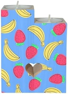 Summer Fruits - Themed Candle Holders Wooden Heart Design for Home Wedding Occasions