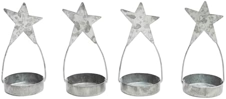 Star Tealight Holder Set Galvanized