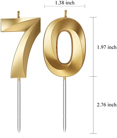 70th Birthday Candles Numbers for Cakes