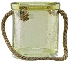 Lemonade Yellow Hand-Blown Glass Outdoor Hurricane Candle Holder