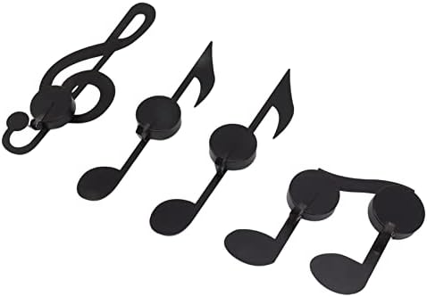 4Pcs Wall Sconces Black Metal Music Note Candle Holders