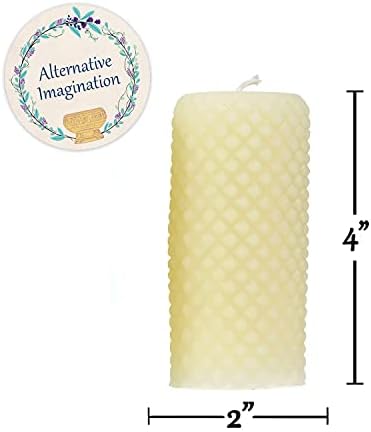 White Ivory Bees wax pillar candles