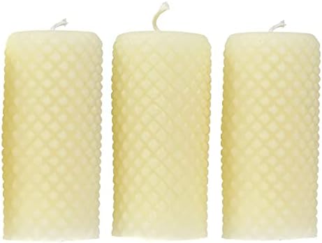 White Ivory Bees wax pillar candles