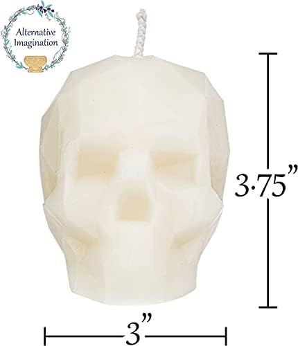 Large White Skull Bee Candle
