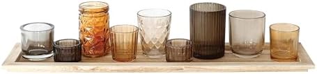 Elegant Brown Glass Votive Set