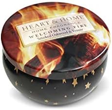Heart Home Christmas Tin Candle Welcoming Fire