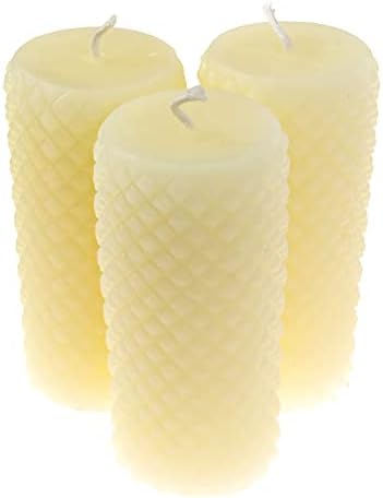 White Ivory Bees wax pillar candles