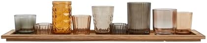 Elegant Brown Glass Votive Set