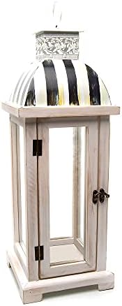 Modern Black White Lantern for Flameless Candles
