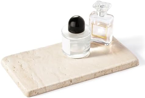 BCS Natural Travertine Candle Plate 6x3 Inch Candle Tray 2PCS