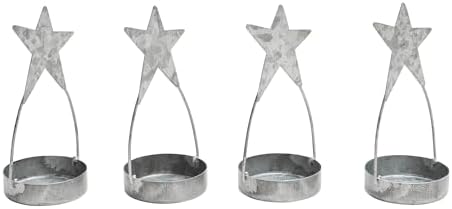 Star Tealight Holder Set Galvanized