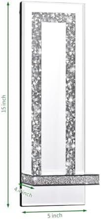 Simply Elegance Crystal Crush Diamond Mirrored Candle Sconves Silver