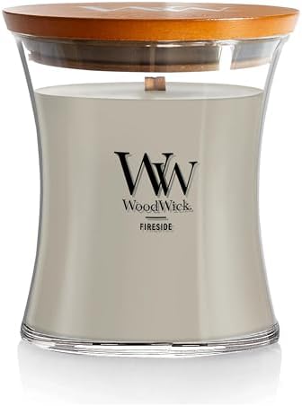 WoodWick Medium Hourglass Candle - Fireside Scent Soy Blend crackling Wick 97oz Perfect Gift