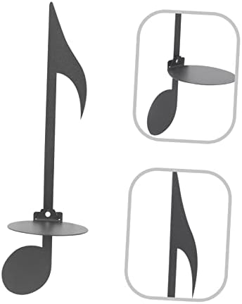 Square Metal Wall Candle Holder with Music Notes Design