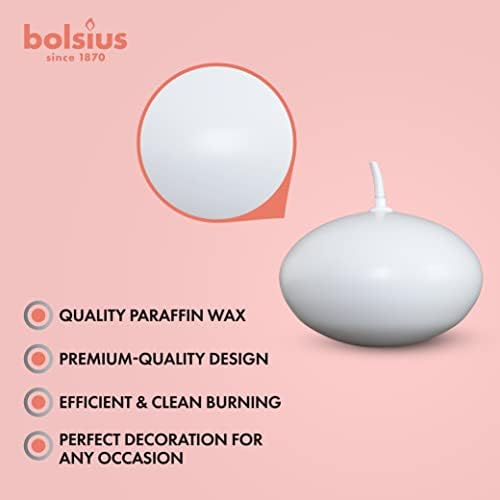 40 White Floating Candles - Elegant and Smooth Burning for Parties