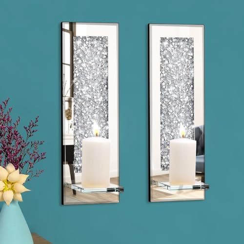 Pibeyer Crystal-Crushed Diamond Wall Candle Holders