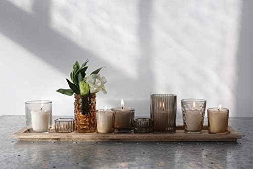 Elegant Brown Glass Votive Set
