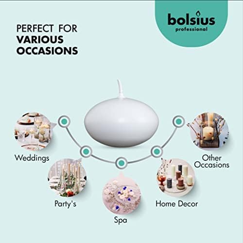 40 White Floating Candles - Elegant and Smooth Burning for Parties