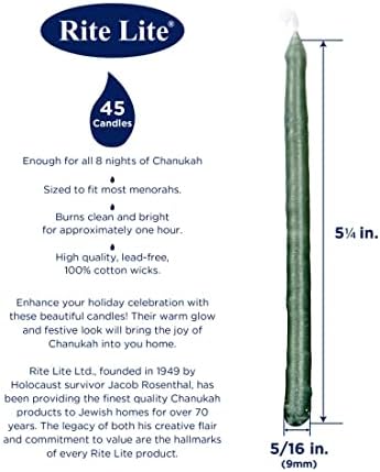 Rite Lit Green Hanukkah Candles - Support Troops