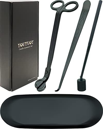 4-in-1 Candle Accessory Set with Storage Tray Plate