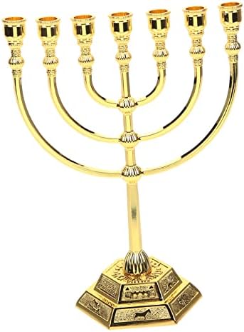 7-Piece Israeli Metal Candlestick Set for Home or Church