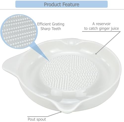 EIKSS Ceramic Grater Set with Spoon and Brush