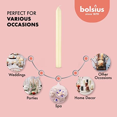 BOLSIUS Ivory Dinner Candles - 10-Pack