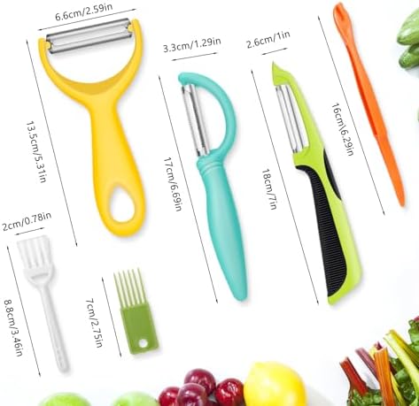 Upgrade Stainless Steel Potato Peeler - 6PCS Kitchen Tool with Easy Peeling Ergonomic Design