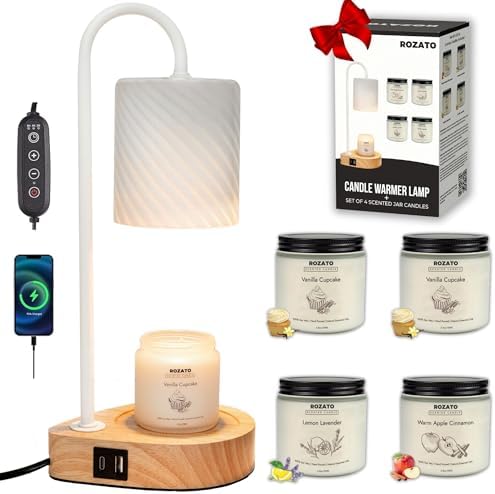 ROZATO Candle Warmer Lamp with 4 Candles Perfect for Home