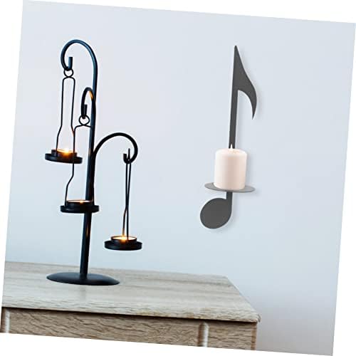 Square Metal Wall Candle Holder with Music Notes Design
