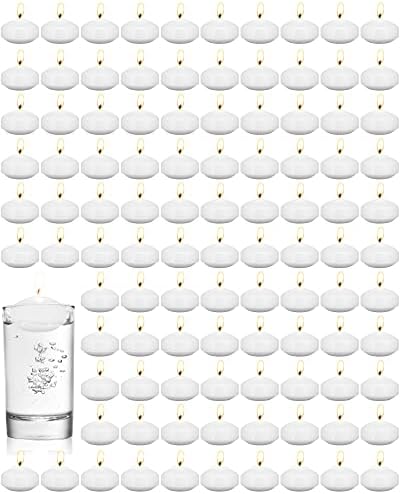 Elegant 80-Piece White Floating Candles for Weddings More