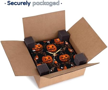 3DRose 10-Inch Halloween Wall Clock Silent