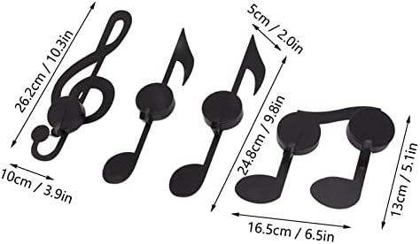 4Pcs Wall Sconces Black Metal Music Note Candle Holders