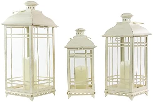 Northlight Set of Three Luxury Candle Lanterns with Brushed Gold Accents