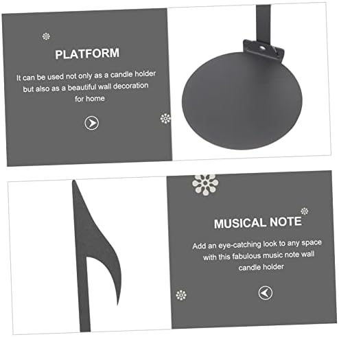 Square Metal Wall Candle Holder with Music Notes Design