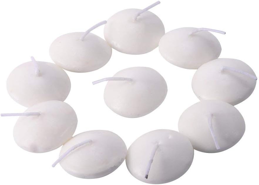 12-Piece White Floating Candles for Weddings Parties Smokel-Free Beauty