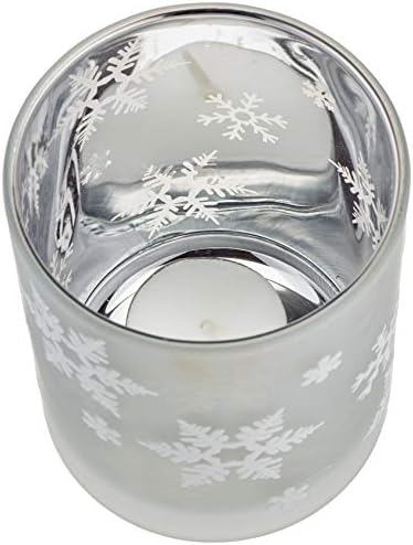 Elegant Snowflake Votive with Wood Lid