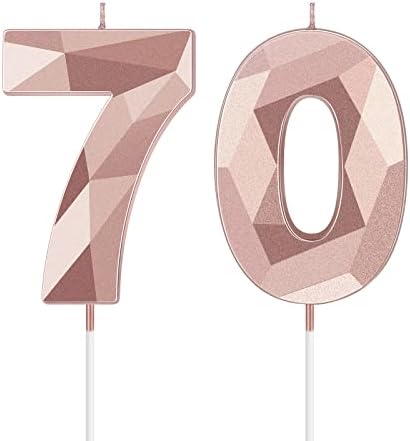 Nuanchu Elegant 70th Birthday Candles Perfect for Parties Weddings