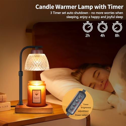 Dimmable Candle Warmer Lamp with Timer Electric Wax Melt Warmer Diamond White