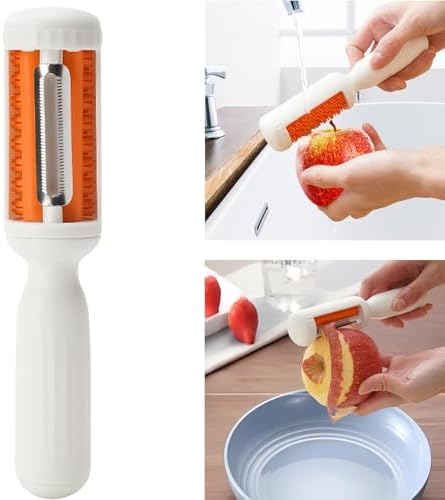 Firjuty 2-in-1 Vegetable Fruit Cleaning Brush Easy Peeling Tool