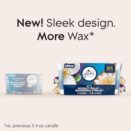 Glade 2-in-1 Candle Jar Moonlit Walk Wandering Stream Scent 408oz x2