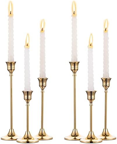 Brass Gold Candleholders Set - Taper Candle Stands