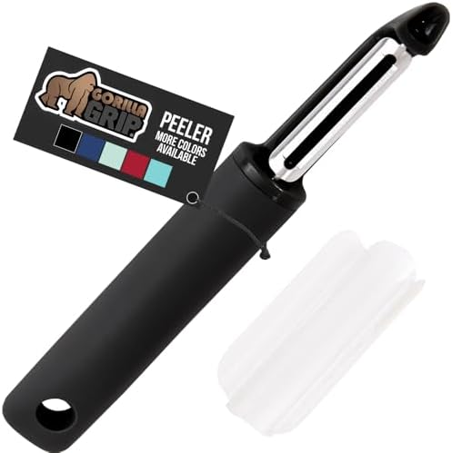 GORILLA GRIP Sharp Stainless Steel Vegetable Peeler Comfortable Handle Dishwasher Safe