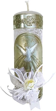 Mexican Artisans Baptism Candle Set in a Wooden Box
