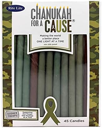 Rite Lit Green Hanukkah Candles - Support Troops