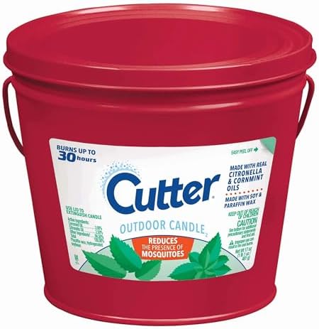 Cutter Citronella Cornmint Oil Candle Reduce Mosquitoes 17 Ounces