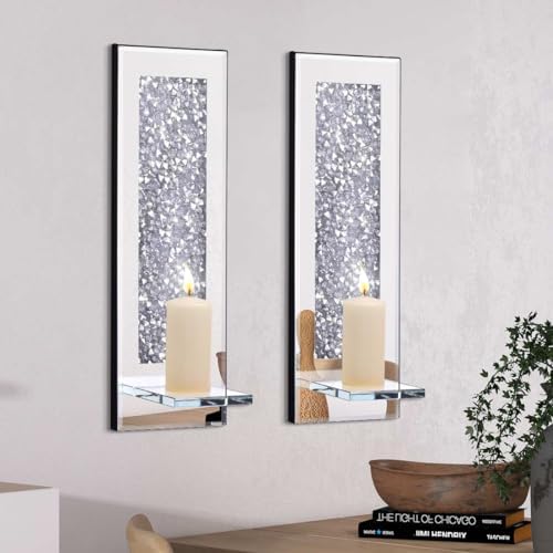 Pibeyer Crystal-Crushed Diamond Wall Candle Holders